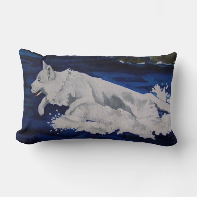 Almohada del protector blanco del pastor (Anverso)
