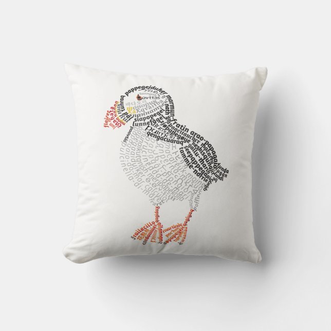 Almohada del Puffin del Mundo Mundial (Anverso)