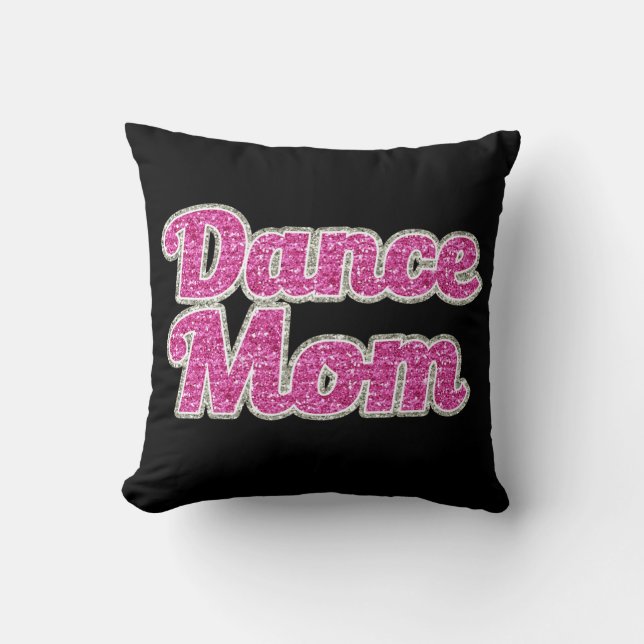 Almohada del purpurina de la mamá de la danza (Anverso)