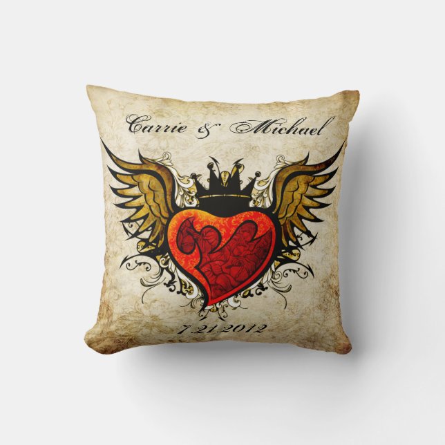 Almohada del recuerdo de la boda del tatuaje del (Anverso)