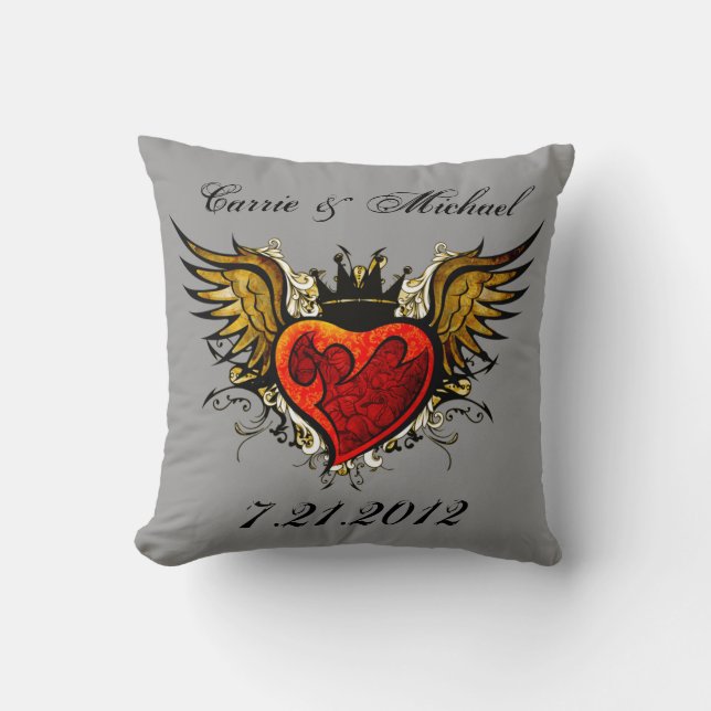 Almohada del recuerdo de la boda del tatuaje del (Anverso)