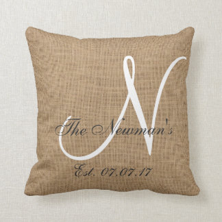 Almohada del recuerdo de la familia del monograma