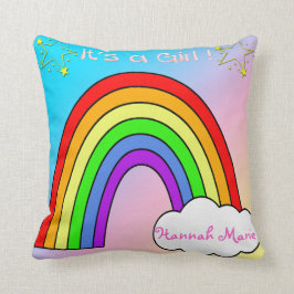 Almohada del recuerdo del arco iris de la muchacha
