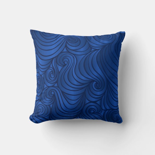 Almohada del remolino del azul real (Anverso)