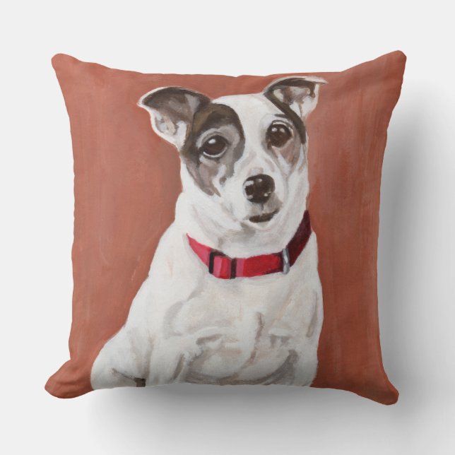 Almohada del retrato de Jack Russell Terrier (Anverso)