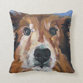 Almohada del retrato del perro del collie