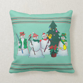 Almohada del reversible de los muñecos de nieve
