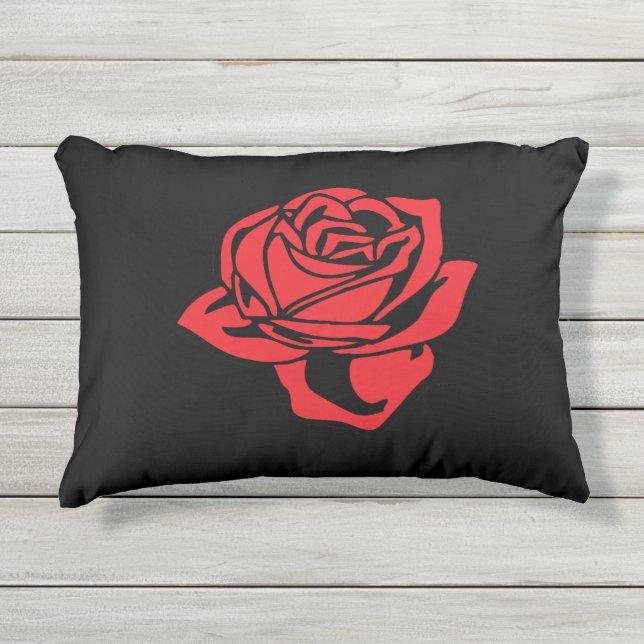 Almohada del rosa rojo y del negro (Anverso)