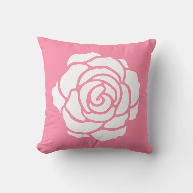 Almohada del rosa rosado/blanco (Anverso)
