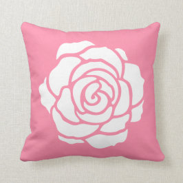 Almohada del rosa rosado/blanco