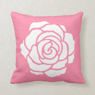 Almohada del rosa rosado/blanco