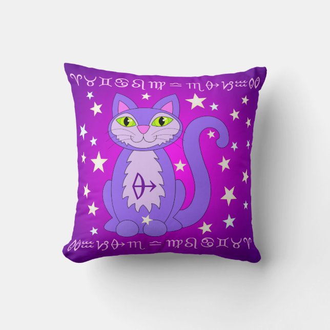 Almohada del Rótulo de la astrología del gato del (Anverso)