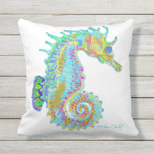 Almohada del Seahorse del arco iris