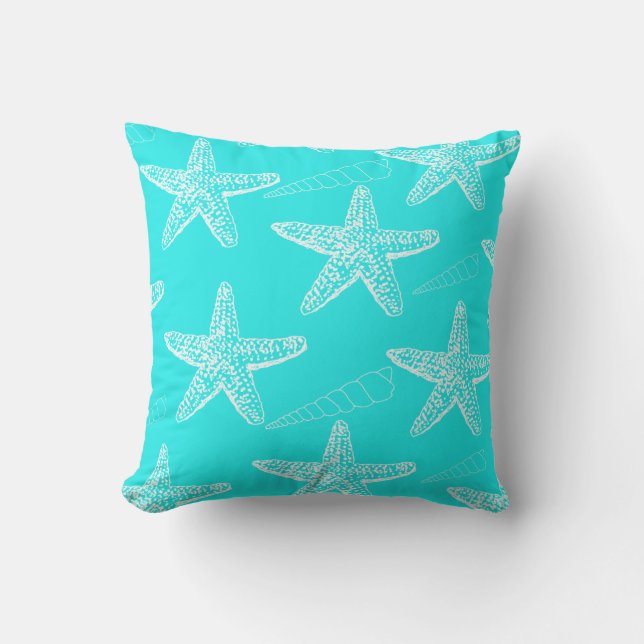 Almohada del Seashell de la turquesa (Anverso)