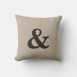 Almohada del signo "&" de la arpillera