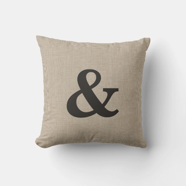 Almohada del signo "&" de la arpillera (Anverso)
