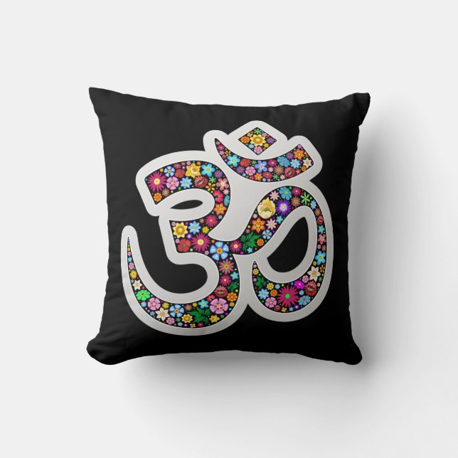 Almohada del símbolo de la yoga de OM Aum Namaste (Anverso)