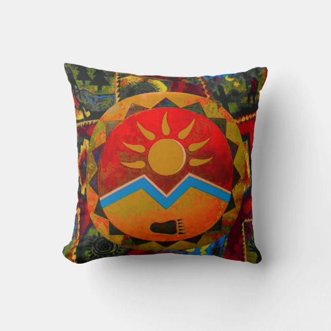 Almohada del símbolo del nativo americano del oso (Anverso)