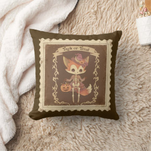 Almohada del Skeleton de la Fox de Halloween