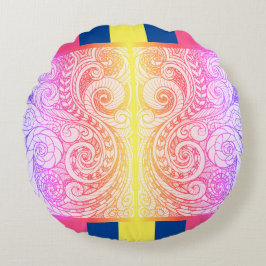 Almohada del suelo de arte del doodle arcoiris