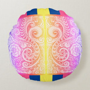 Almohada del suelo de arte del doodle arcoiris