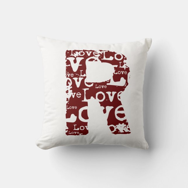 Almohada del texto del amor del monograma (Anverso)