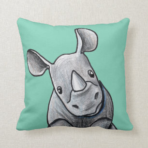 Almohada del tono del rinoceronte dos de KiniArt