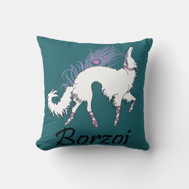 Almohada del trullo del Borzoi del ballet (Anverso)