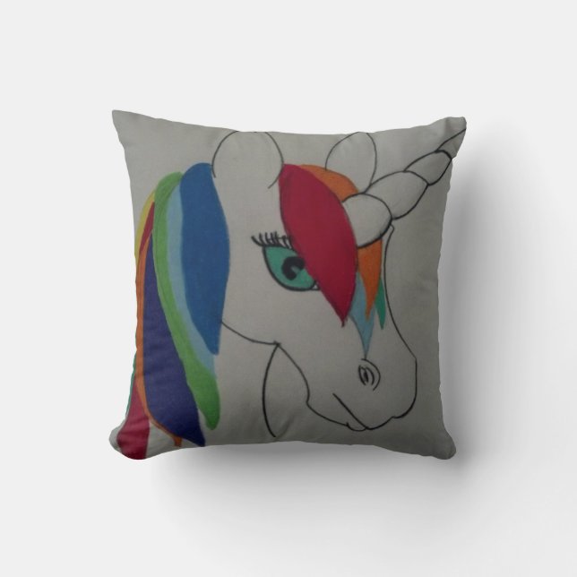 Almohada del unicornio del arco iris (Anverso)