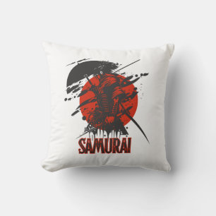 Almohada del valiente guerrero samurái – Arte japo