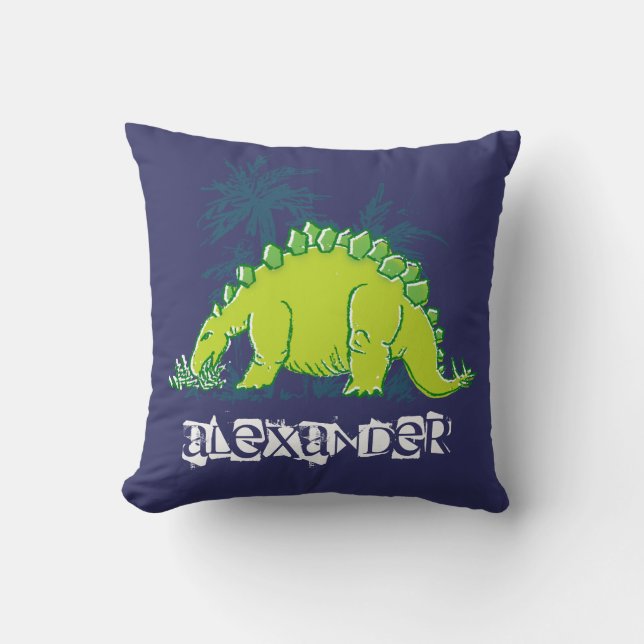 Almohada del verde azul del Stegosaurus del (Anverso)