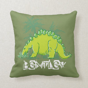 Almohada del verde del Stegosaurus del dinosaurio