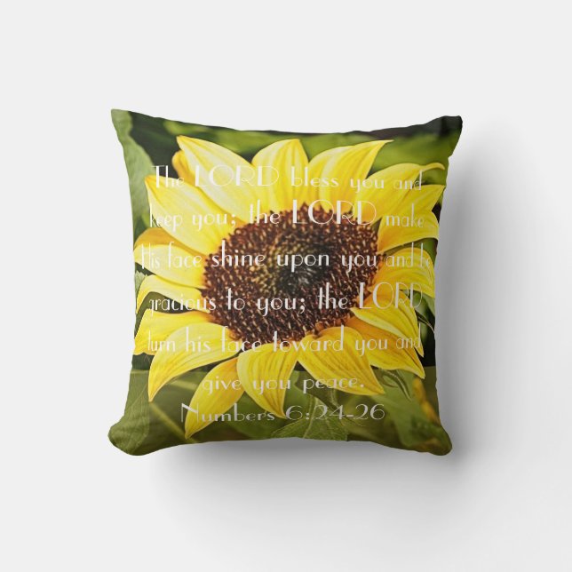 Almohada del verso de la biblia del girasol del (Anverso)