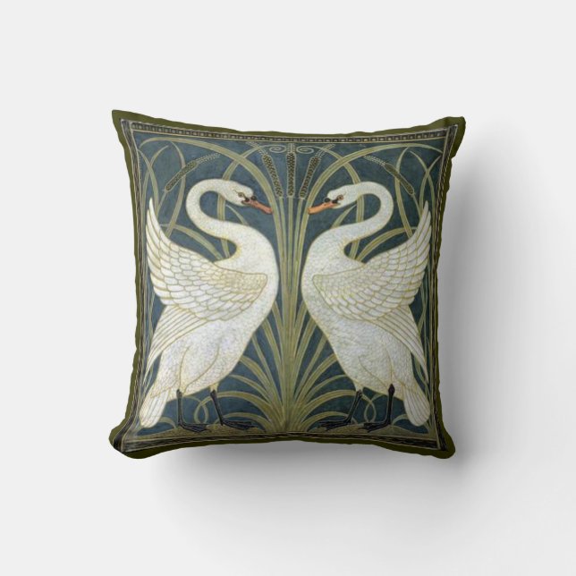 Almohada del Victorian de los cisnes de la grúa de (Anverso)