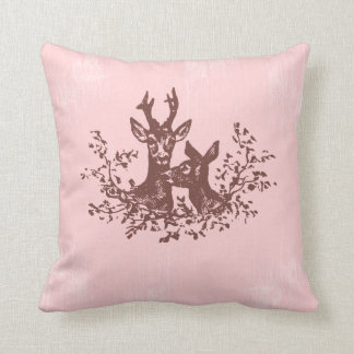 Almohada del vintage del amor de los ciervos
