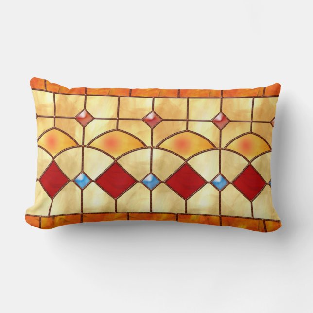 Almohada del vitral de Tiffany del estilo de la (Anverso)