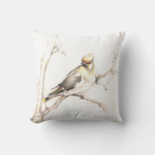 Almohada del Waxwing de cedro (Anverso)