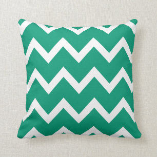 Almohada del zigzag con el verde esmeralda Chevron