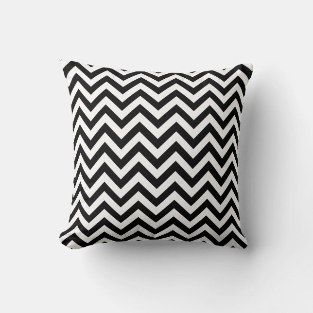 Almohada del zigzag en negro (Anverso)