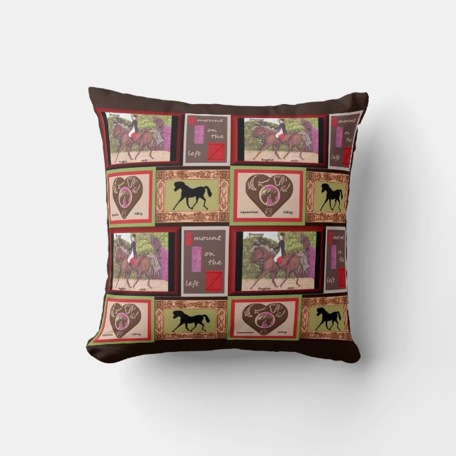 almohada deportiva de caballos de equitación (Anverso)