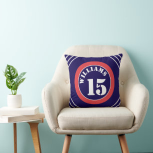 Almohada deportiva roja y azul inspirada
