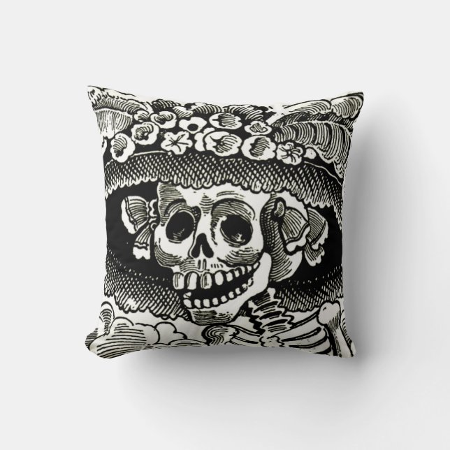 Almohada Día de Muertos - La Catrina (Anverso)