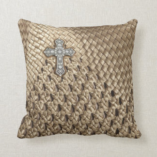 Almohada diamante de imitación tejida falsa cesta