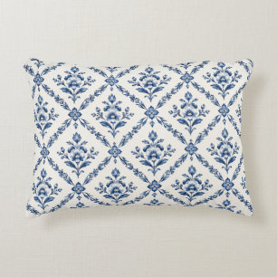 Almohada Diamante Floral Azul
