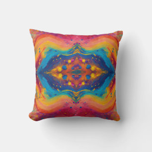 Almohada dinámica de colores abstractos vibrantes