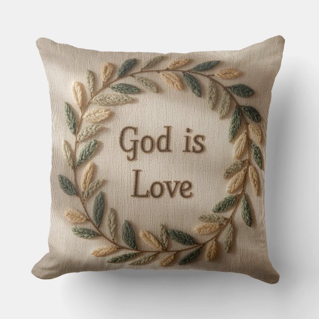 Almohada Dios Es Amor – Decoración Cristiana Para  (Anverso)