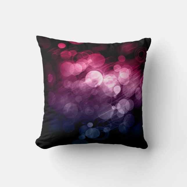Almohada diseñada en rosa, morado y azul 1 (Anverso)