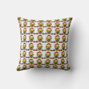 Almohada diseñada por un perro con un sombrero de 