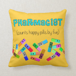 Almohada divertida cinco del farmacéutico "cuentas
