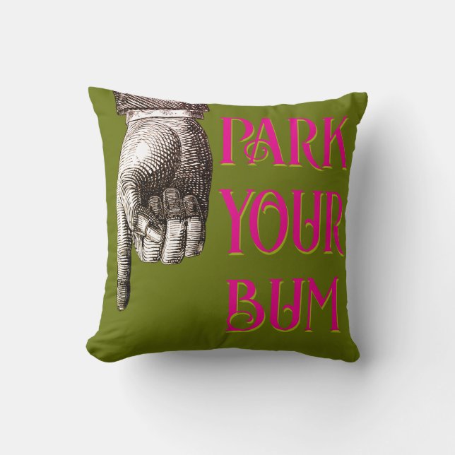 Almohada divertida con dedo apuntando (Anverso)
